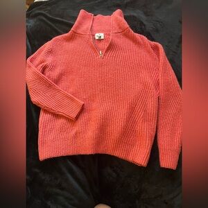 Cozy Orange Half-Zip Sweater